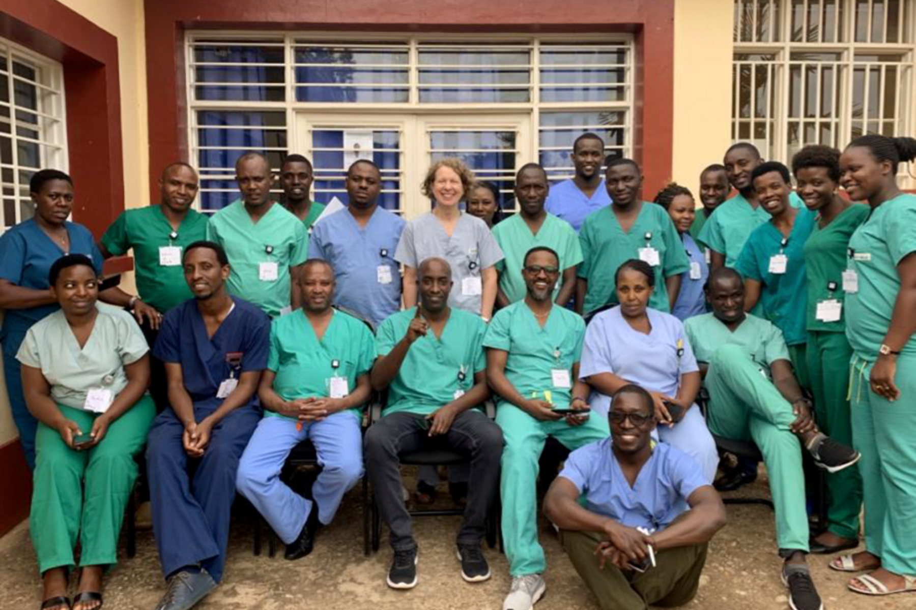 Group of doctors at the end of the Vital Anesthesia Simulation Training course in Rwanda