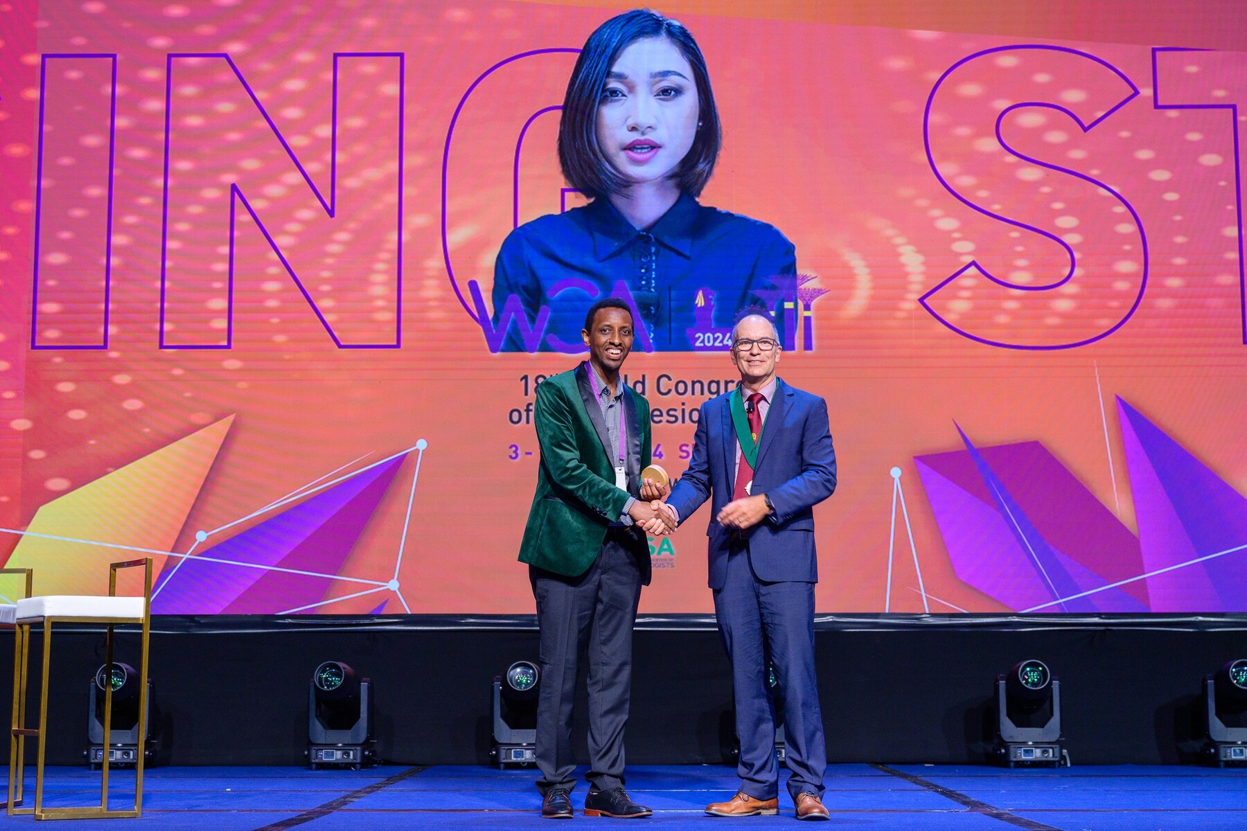 Dr. Eugene Tuyishime Receives the WFSA Rising Star Award at WCA2024 in Signapore 