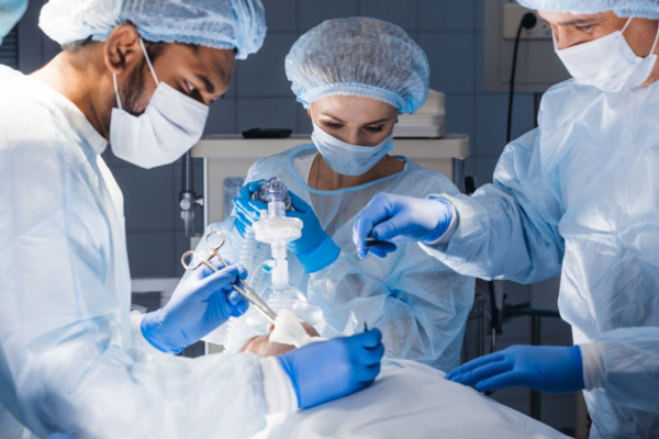 Physicians in an operating room