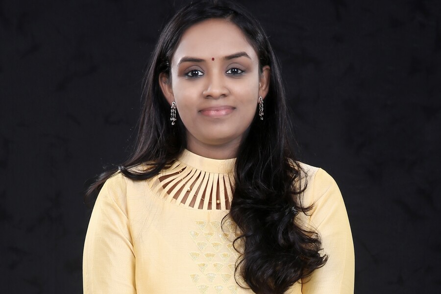 Dr. Aishvarya Shree Nedunchezian against a black background