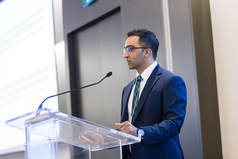 Dr. Khan giving the Shields Day Lecture.