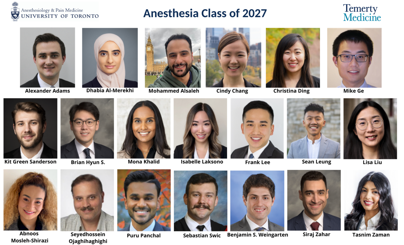 Residency Trainees Department of Anesthesiology and Pain Medicine