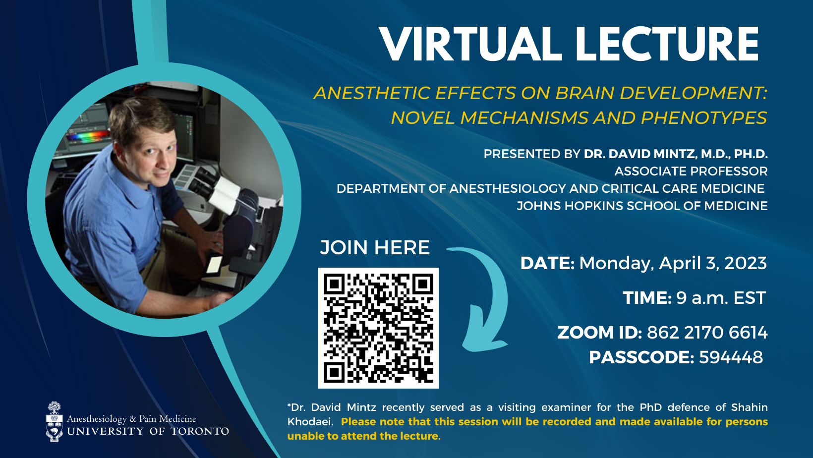 Virtual Lecture, April 3, 2023