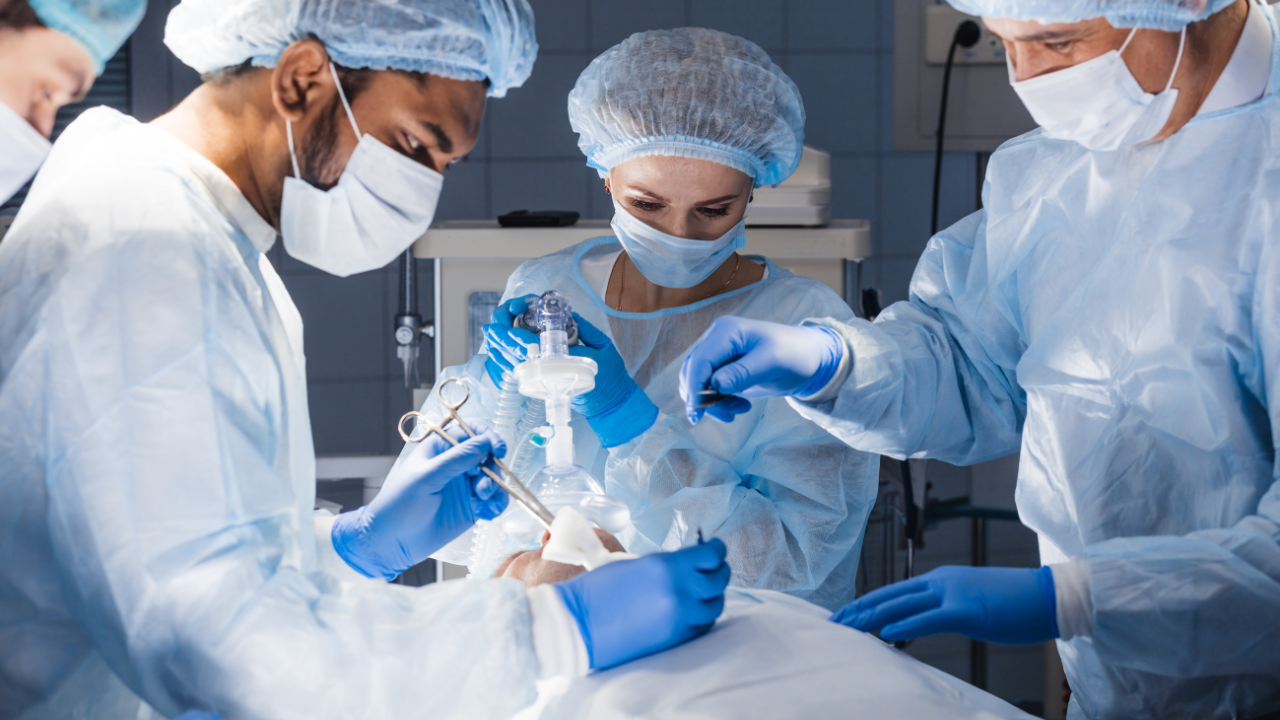 Physicians in an operating room